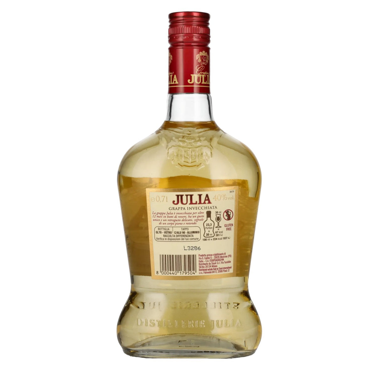 Grappa Julia Invecchiata 40% ABV 0.7l