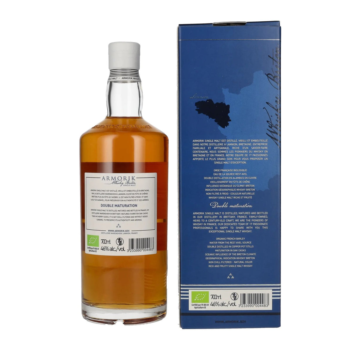 Armorik DOUBLE MATURATION Whisky Breton Single Malt 46% Vol. 0,7l en boîte cadeau
