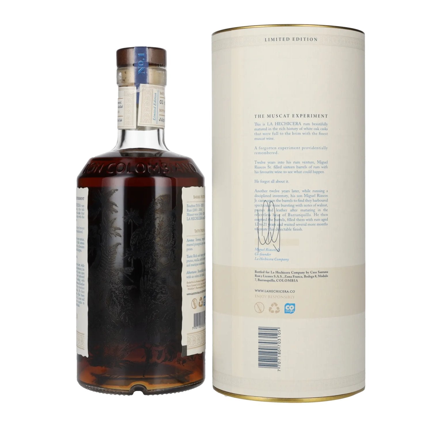 La Hechicera Ron Extra Añejo de Colombia SERIE EXPERIMENTAL No. 1 43% vol. 0,7l en boîte cadeau