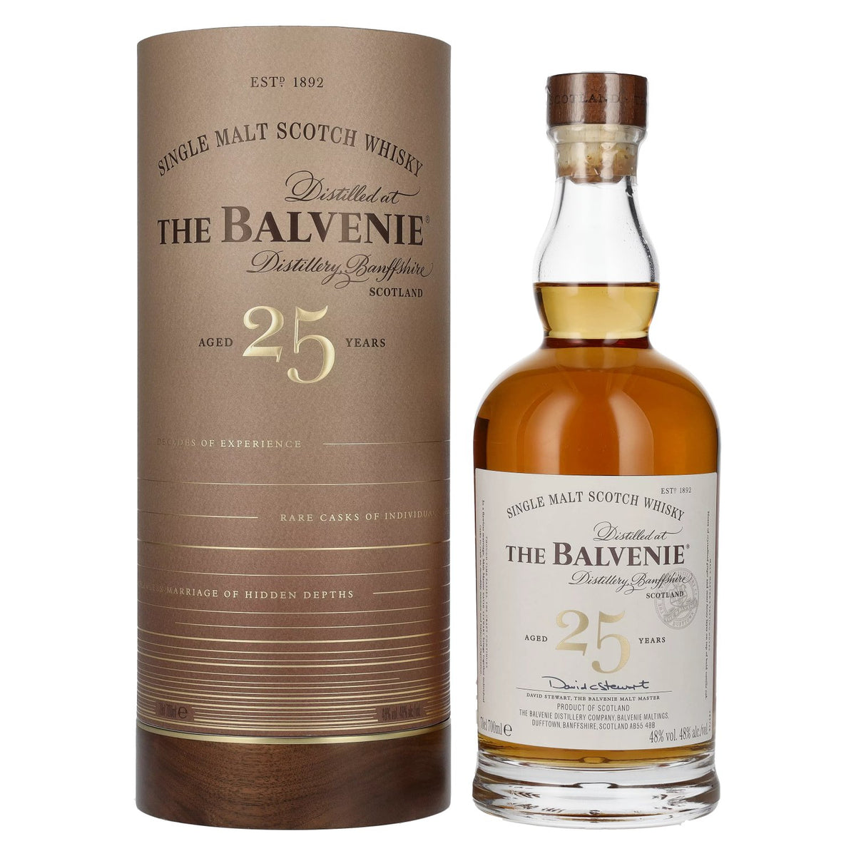Balvenie 25 ans, collection « The Rare Marriages », 48 % vol., 0,7 l, dans un coffret cadeau