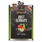 emil 1868 Fruit Schnapps 35% ABV 0.2l in a hip flask