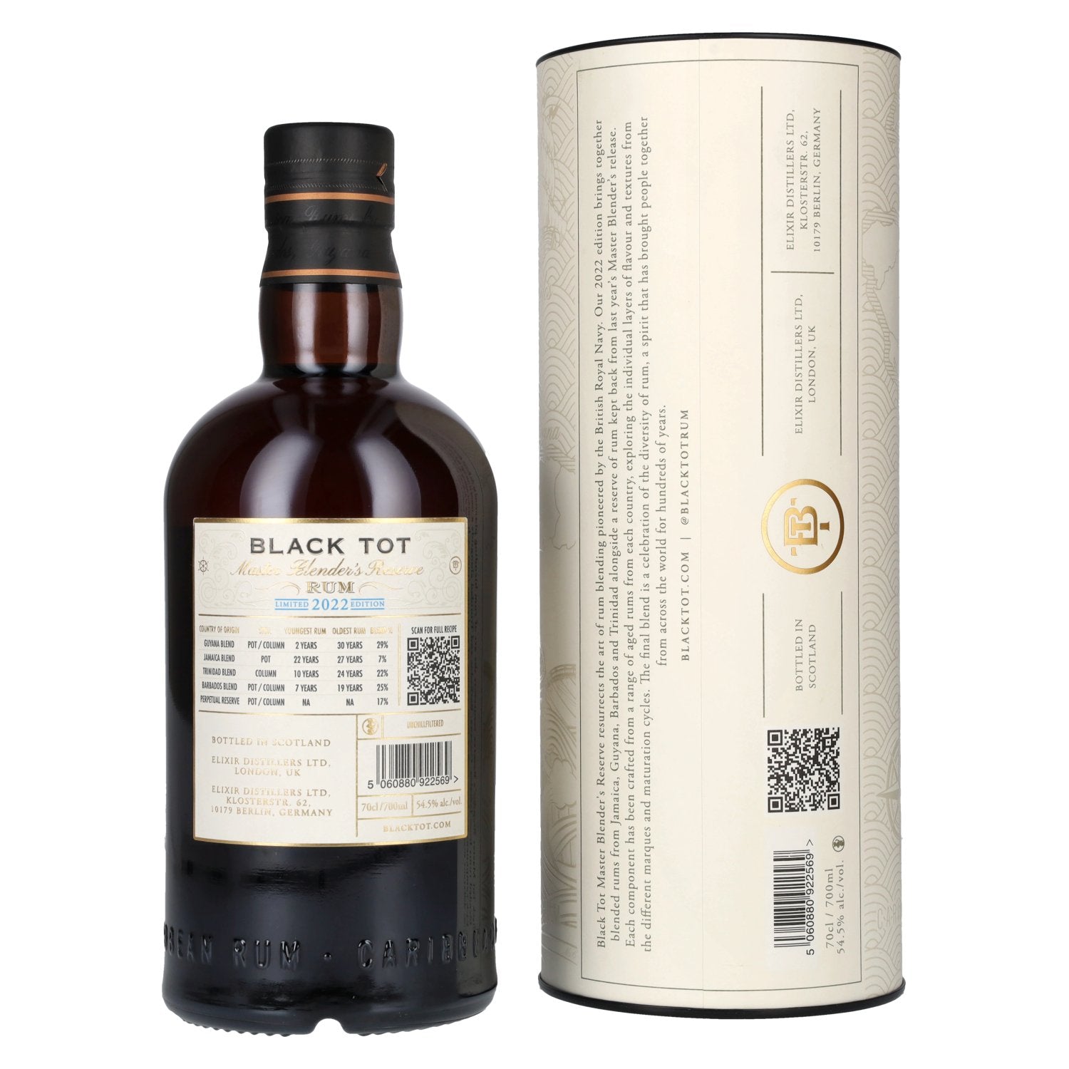 Black Tot Master Blender's Reserve Rum Limited Edition 2022 54,5% Vol. 0,7l in gift box