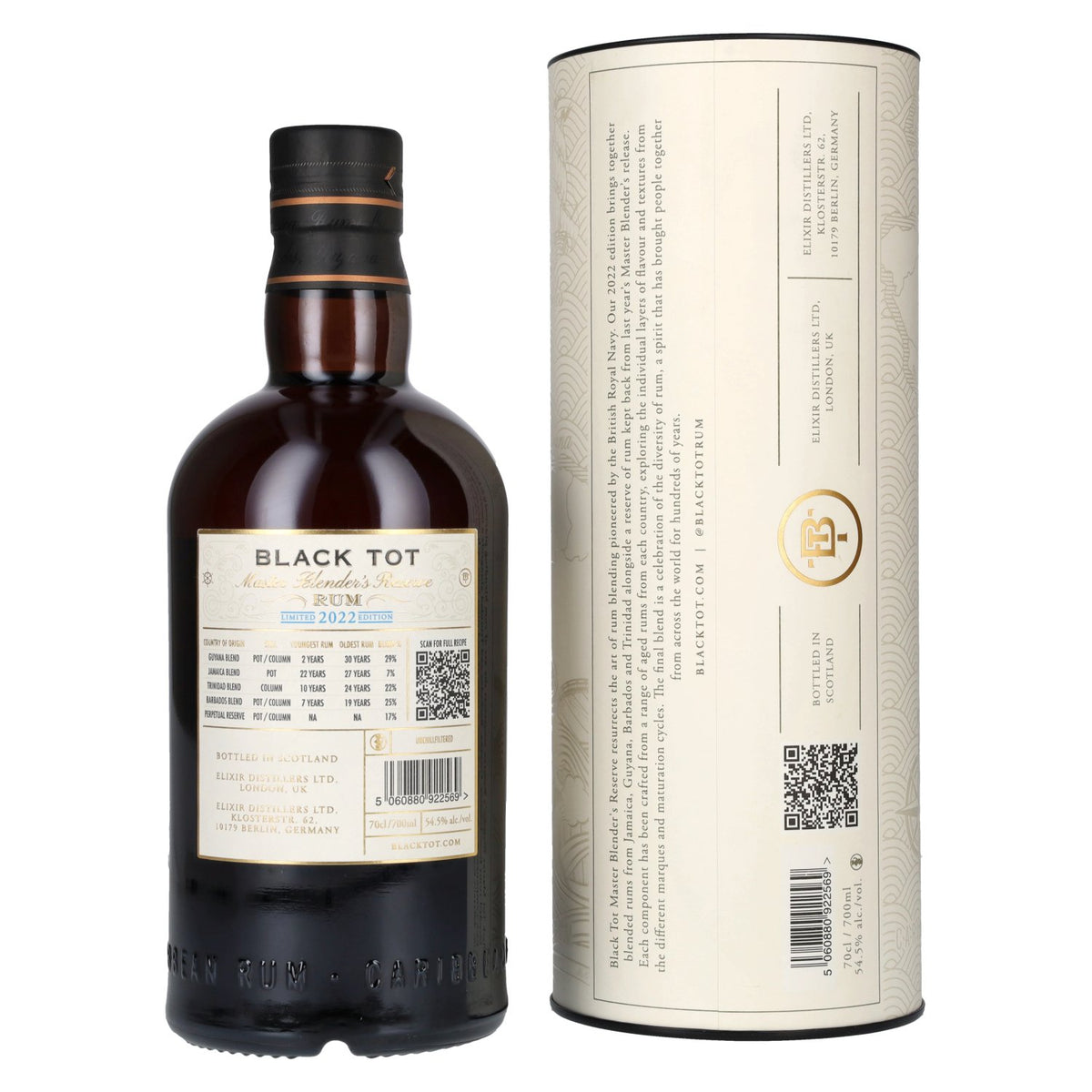 Black Tot Master Blender's Reserve Rum Limited Edition 2022 54,5% Vol. 0,7l in Geschenkbox