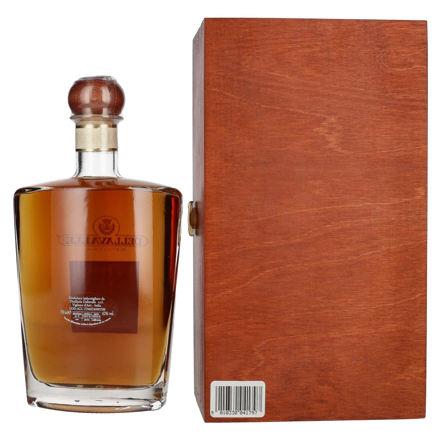 Dellavalle Grappa Affinata in botti da WHISKY Glen Scotia & Bowmore Casks 2007 42% Vol. 0,7l in Holzkiste