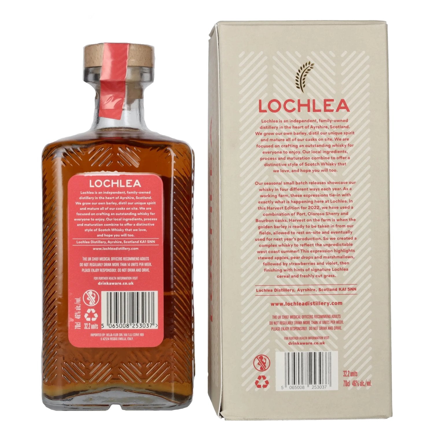 Lochlea HARVEST EDITION First Crop Single Malt Scotch Whisky 46% Vol. 0,7l en boîte cadeau