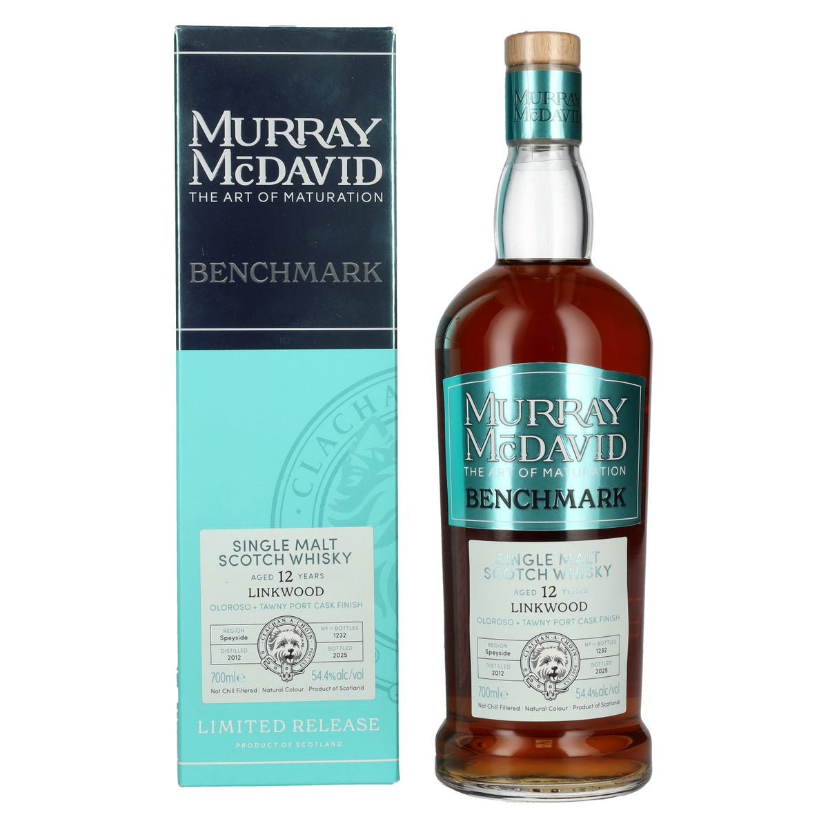 Murray McDavid BENCHMARK 12 Years Old LINKWOOD Oloroso & Tawny Port Cask Finish 2012 54,4% Vol. 0,7l in Geschenkbox