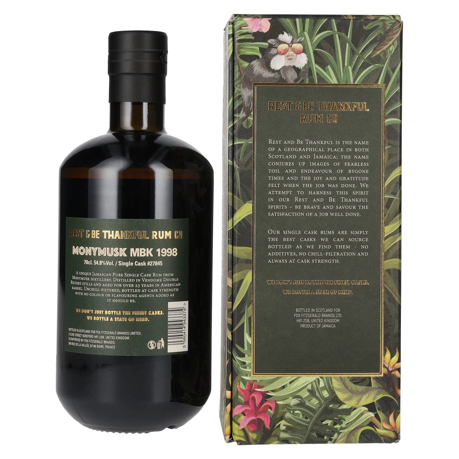 Rest &amp; Be Thankful MONYMUSK 23 Years Old Pure Single Jamaican Rum 1998 54,8% Vol. 0,7l in gift box