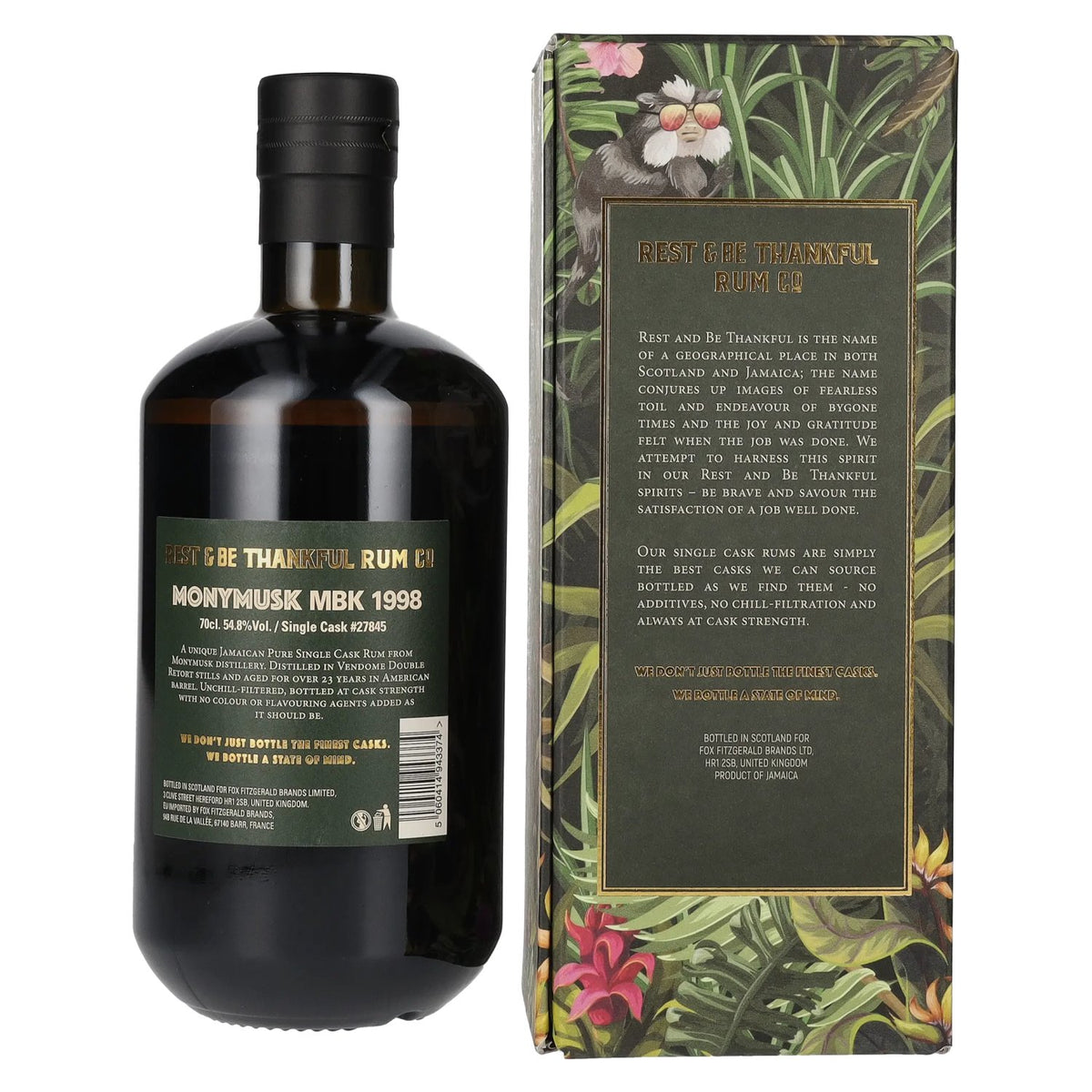 Rest & Be Thankful MONYMUSK 23 Years Old Pure Single Jamaican Rum 1998 54,8% Vol. 0,7l in Geschenkbox