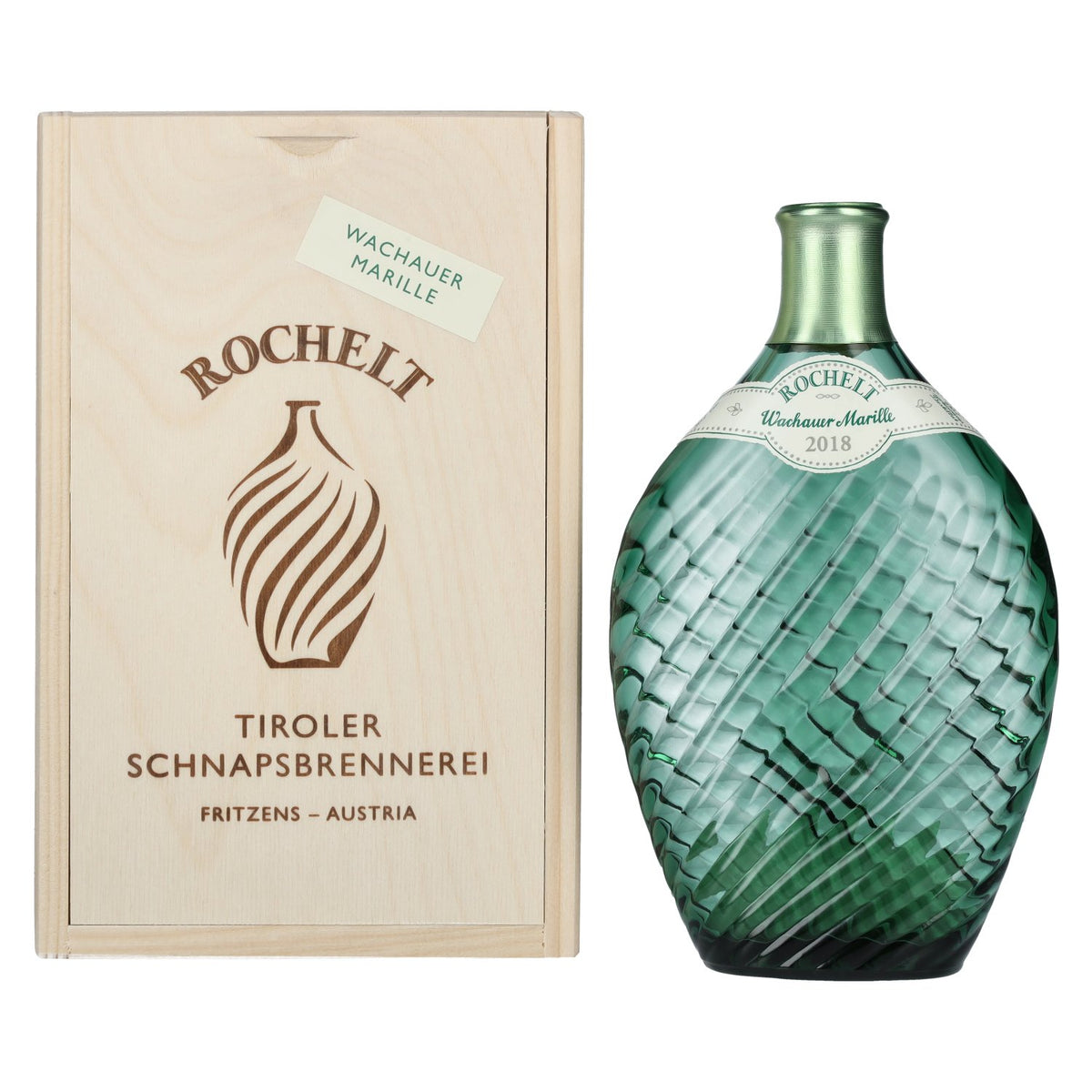 Rochelt Wachauer Apricot 2018 50% vol. 0.35 l in a wooden box
