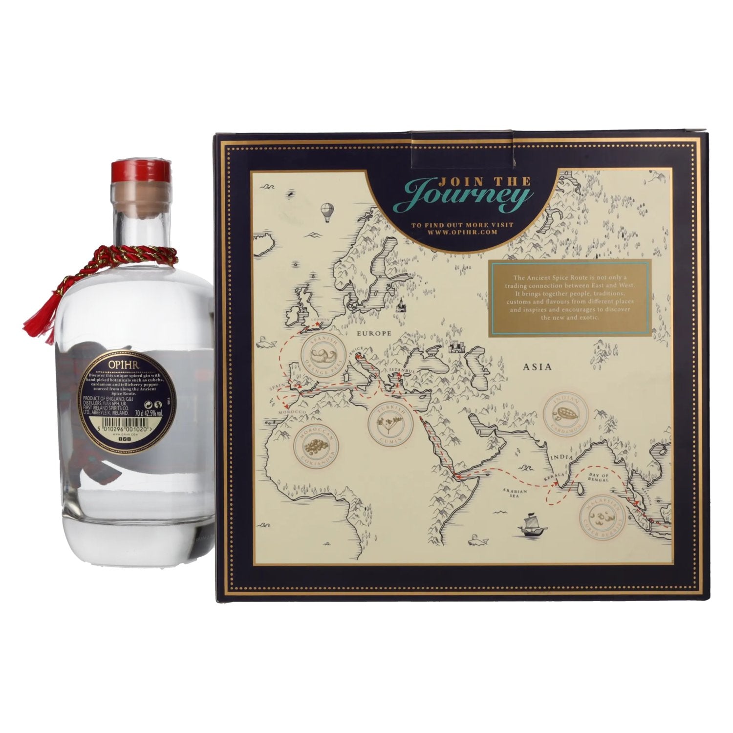 Opihr ORIENTAL SPICED London Dry Gin 42,5% Vol. 0,7l in Geschenkbox mit Globe-Glas