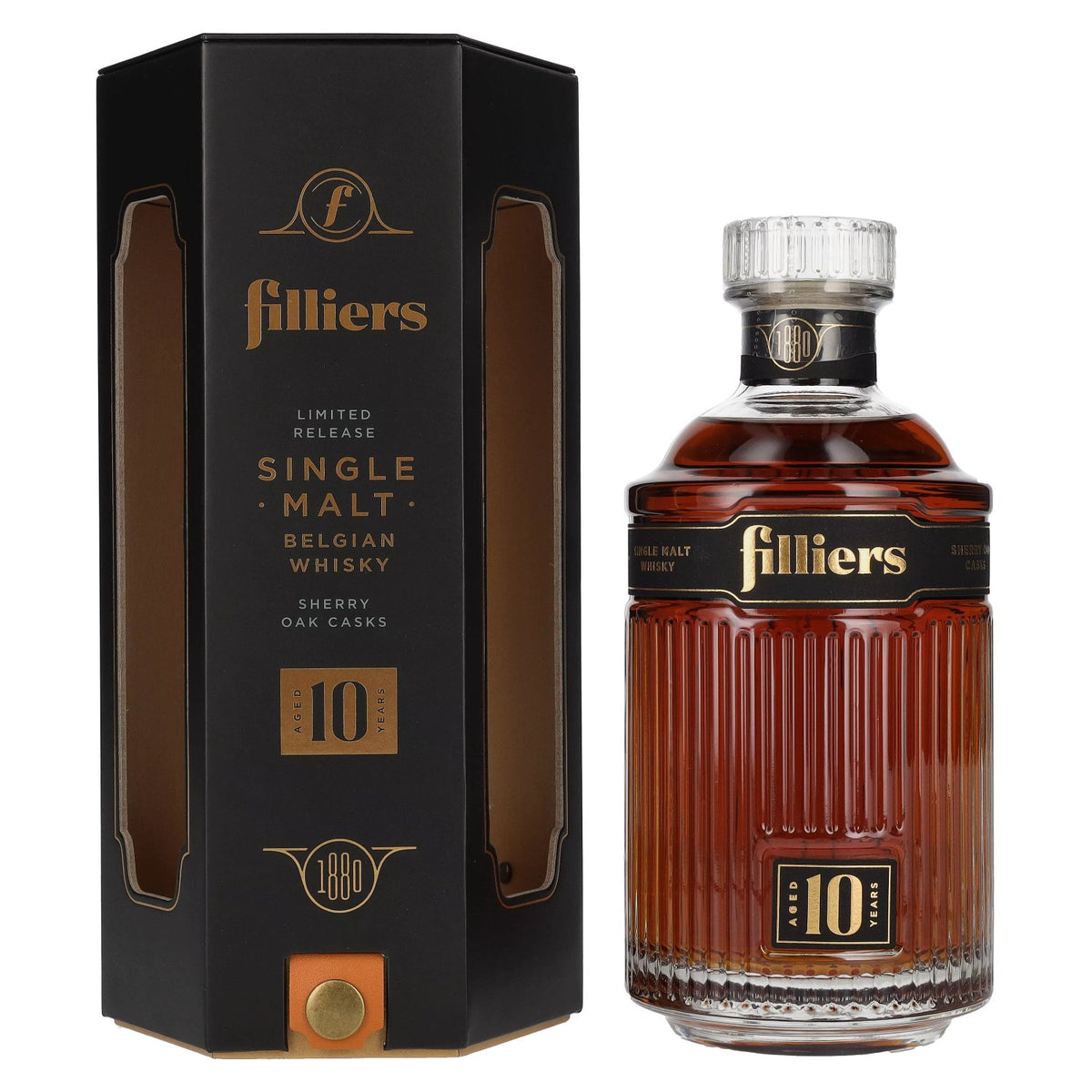 Filliers 10 Year Old Belgische single malt whisky 43% vol. 0,7 l in geschenkverpakking