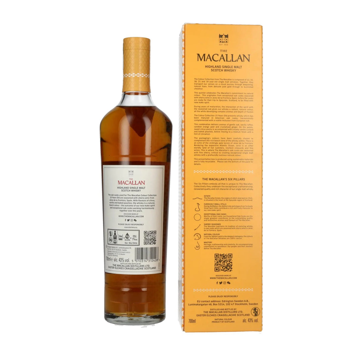 The Macallan 15 Years Old Colour Collection Highland Single Malt Scotch Whisky 43% Vol. 0,7l in Geschenkbox