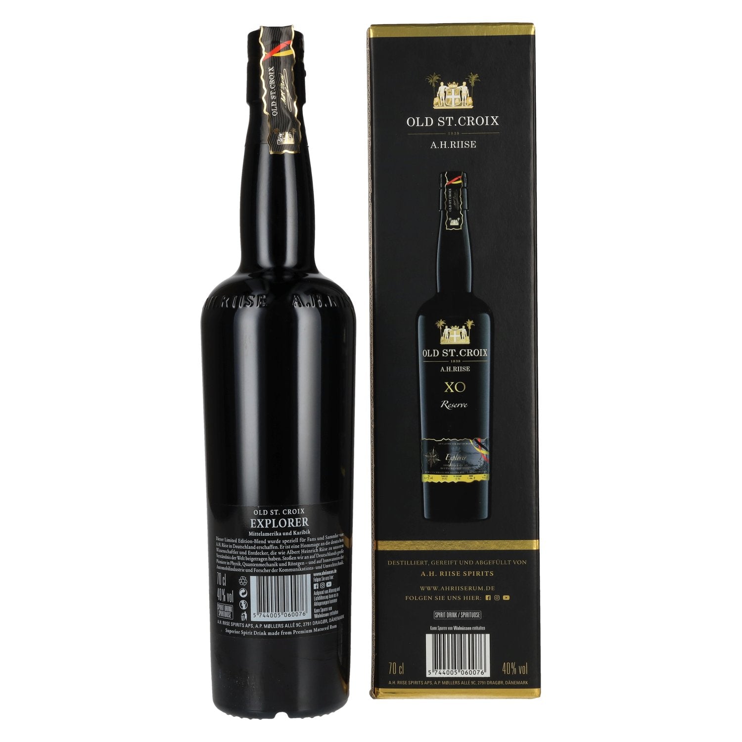 Old St. Croix A.H. Riise XO Explorer Reserve Germany Edition 40% Vol. 0,7l in geschenkverpakking