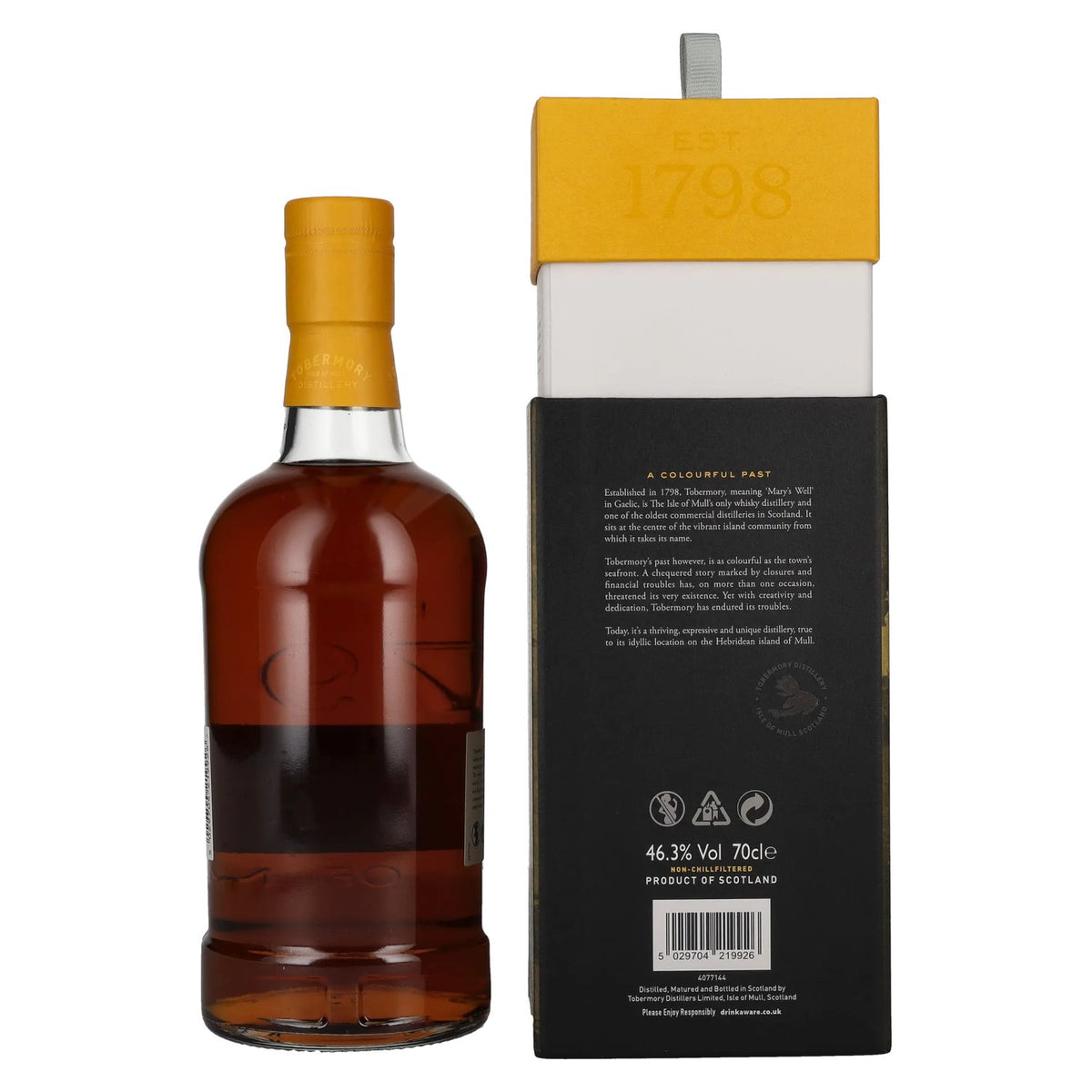 Tobermory 23 ans d'âge, finition en fût d'Oloroso, 46,3 % vol., 0,7 l, dans un coffret cadeau