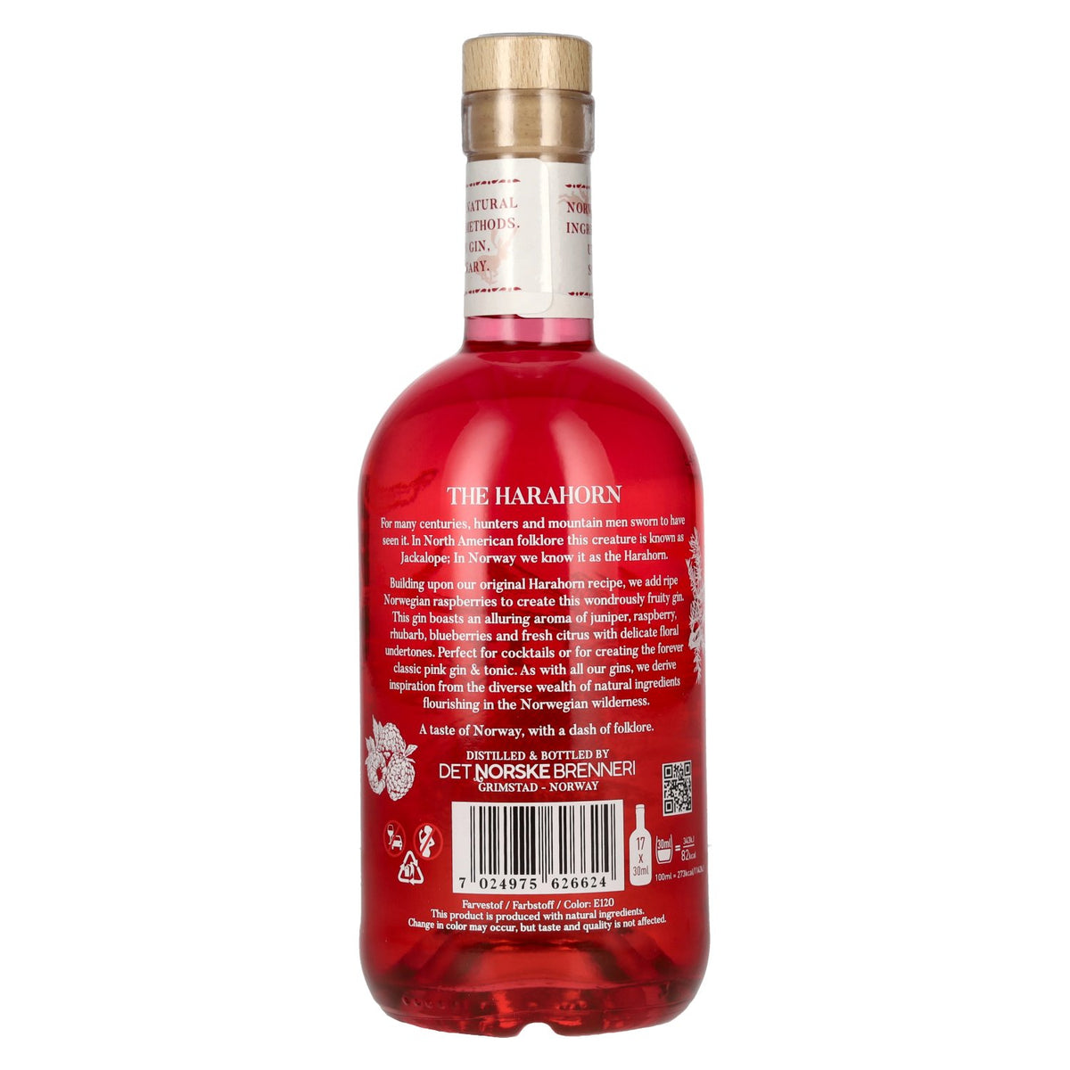 Harahorn Norwegian Small Batch Pink Gin 40% ABV 0.5l