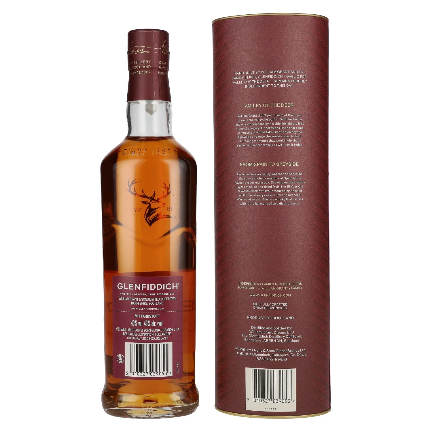 Glenfiddich 15 Years Old Sherry Cask Single Malt Travel Exclusive 43% vol. 0.7l in a gift box