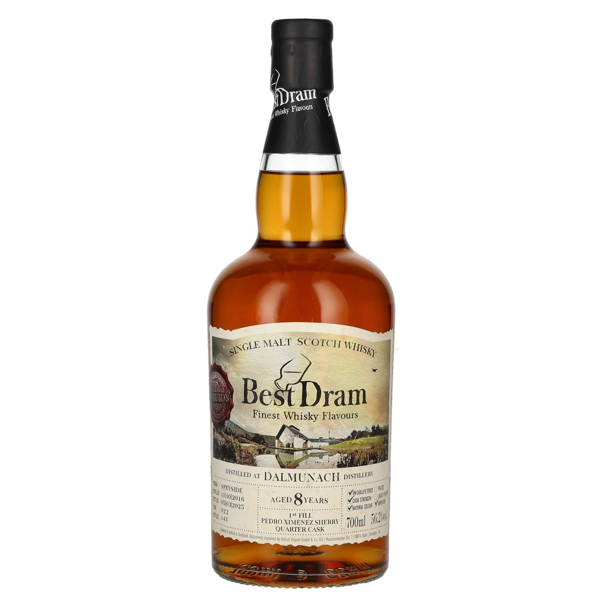 Best Dram 8 Years Old Dalmunach 1st Fill PX Sherry Quarter Cask Single Malt #922 2016 56,2% vol. 0,7 l