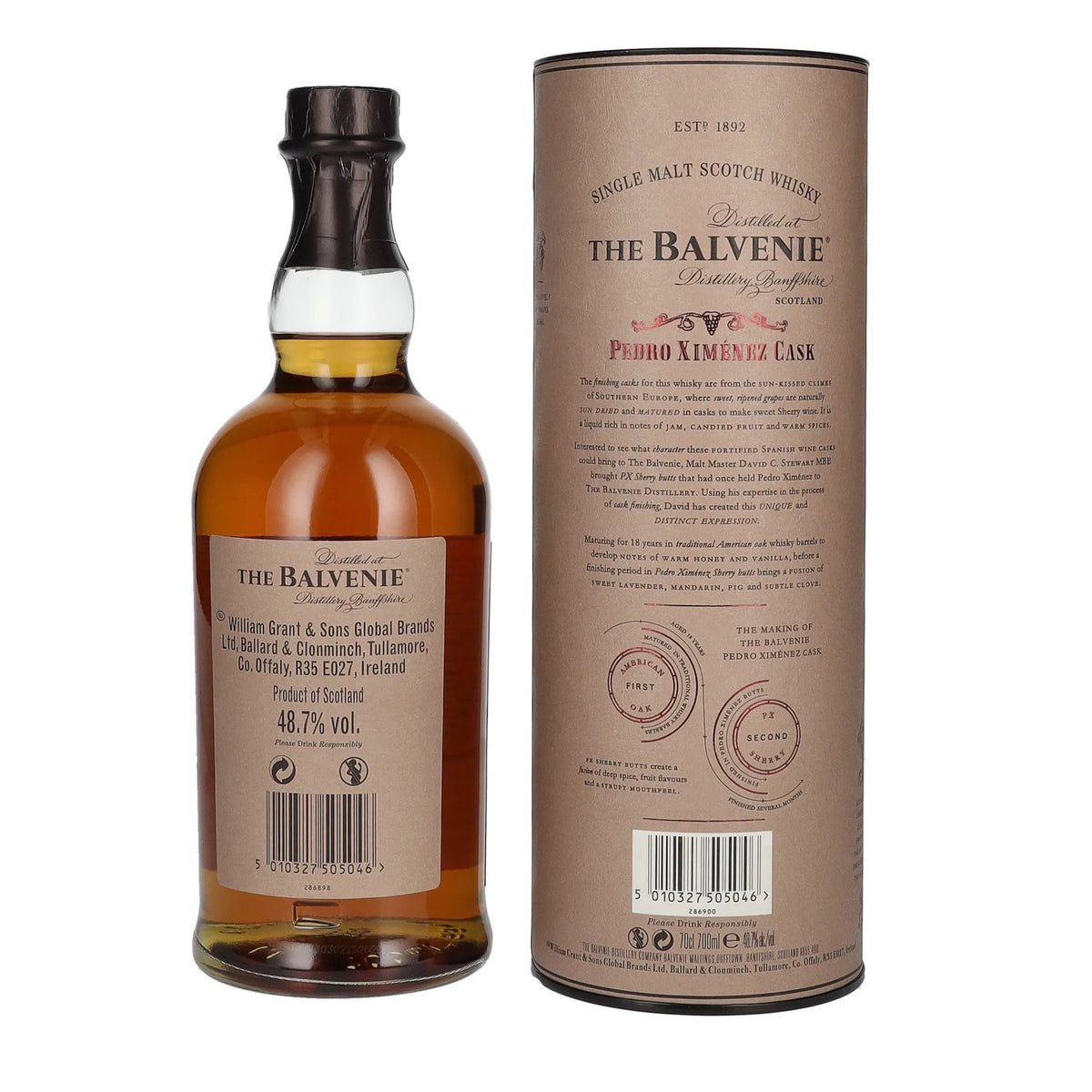 Balvenie 18 Years Old Pedro Ximénez Cask 48,7% vol. 0,7 l in geschenkverpakking