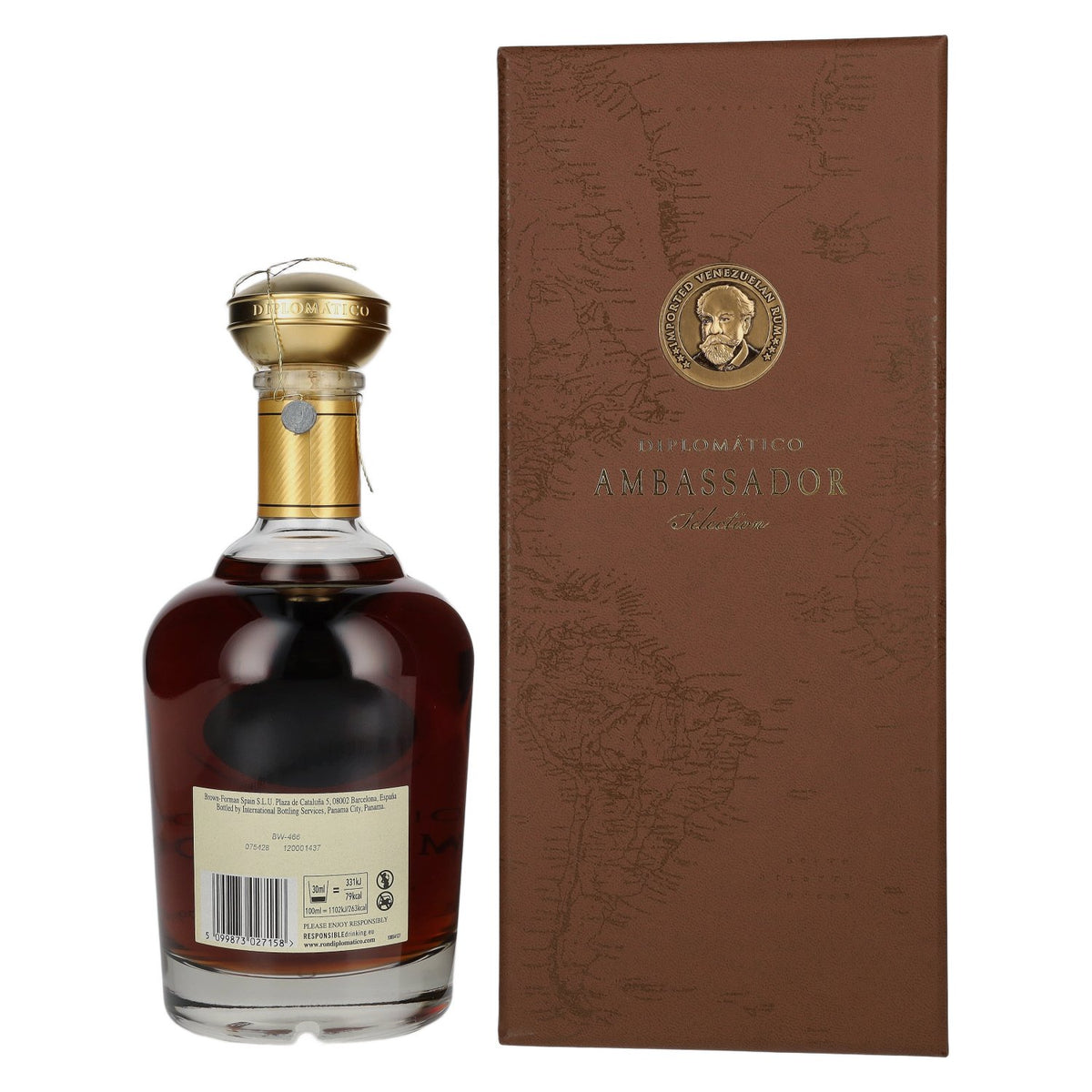 Diplomático AMBASSADOR Selection 47% vol. 0.7l in a gift box with a leather-effect finish