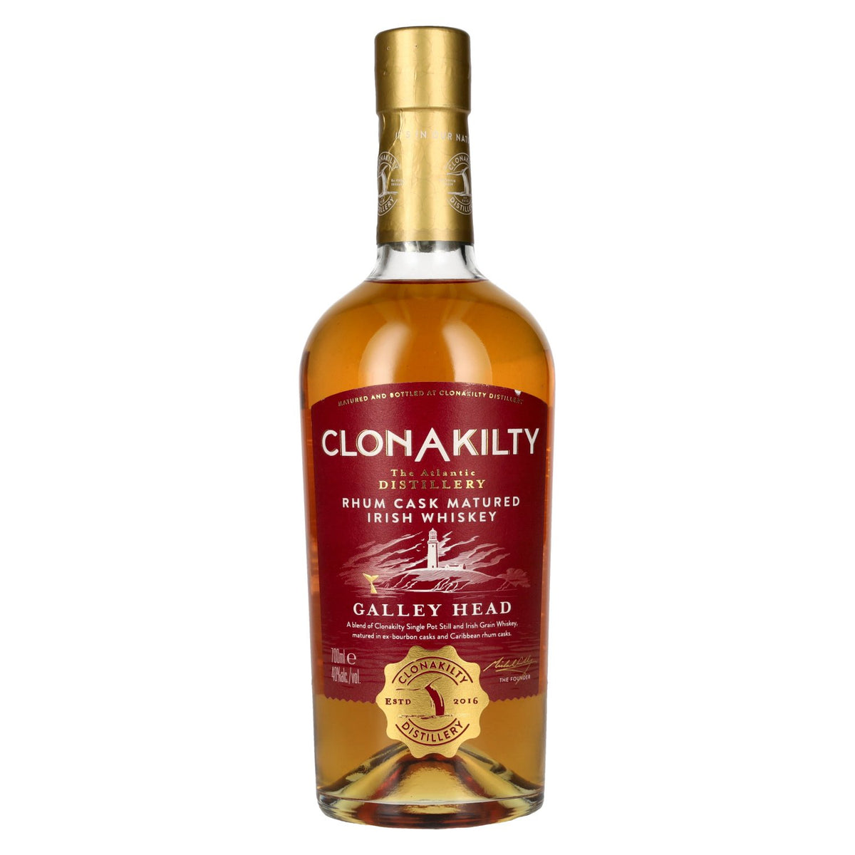 Clonakilty GALLEY HEAD Rhum Cask Matured Irish Whiskey 40% vol. 0,7 l