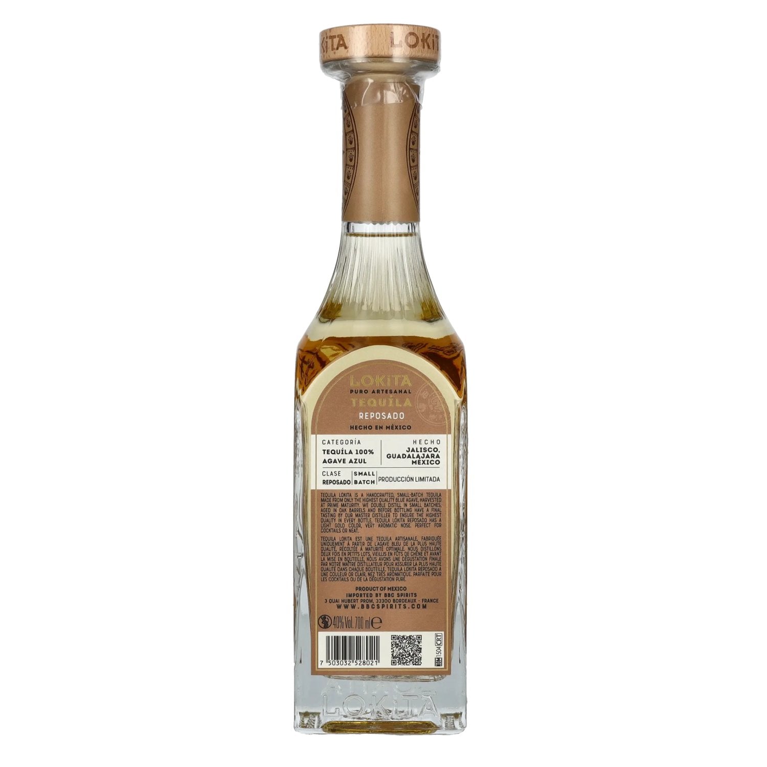 Tequila Lokita Reposado 100 % agave bleu, 40 % vol., 0,7 l