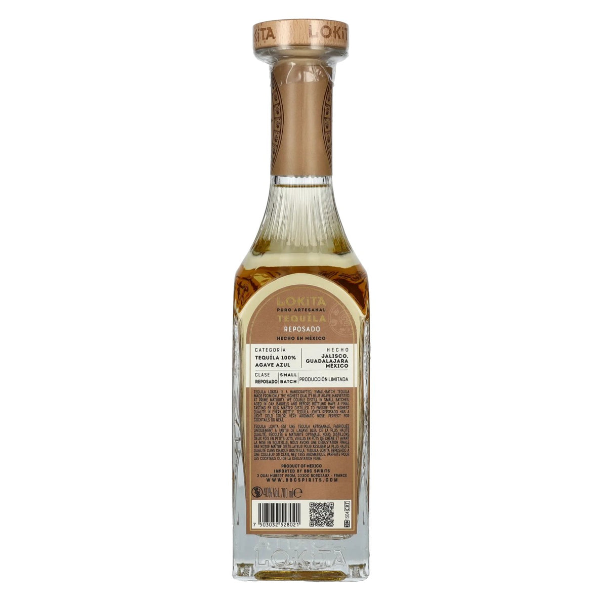 Tequila Lokita Reposado 100 % agave bleu, 40 % vol., 0,7 l