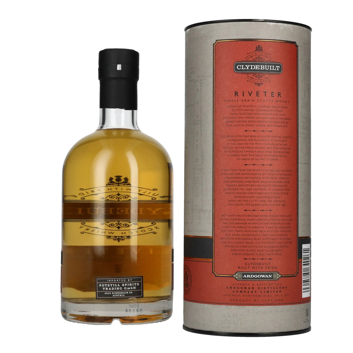 Ardgowan Clydebuilt RIVETER Single Grain Scotch Whisky 50% Vol. 0,7l in Geschenkbox