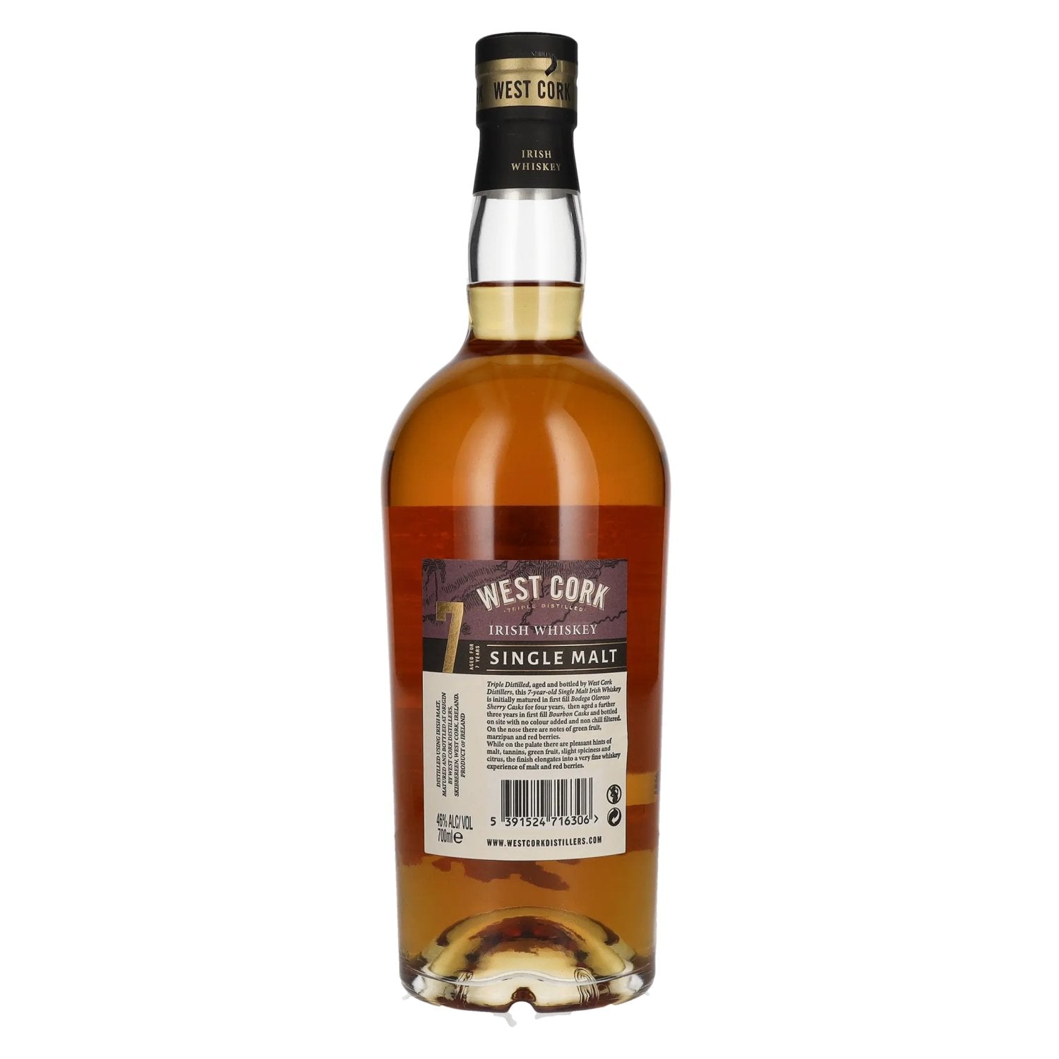 West Cork Irish Whiskey 7 ans d'âge, single malt, 46% vol. 0,7l