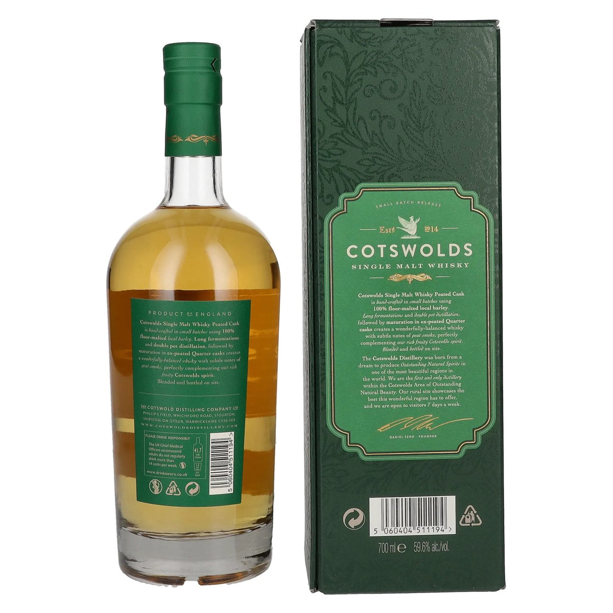 Cotswolds PEATED CASK Single Malt Whisky 59,6% Vol. 0,7l in Geschenkbox