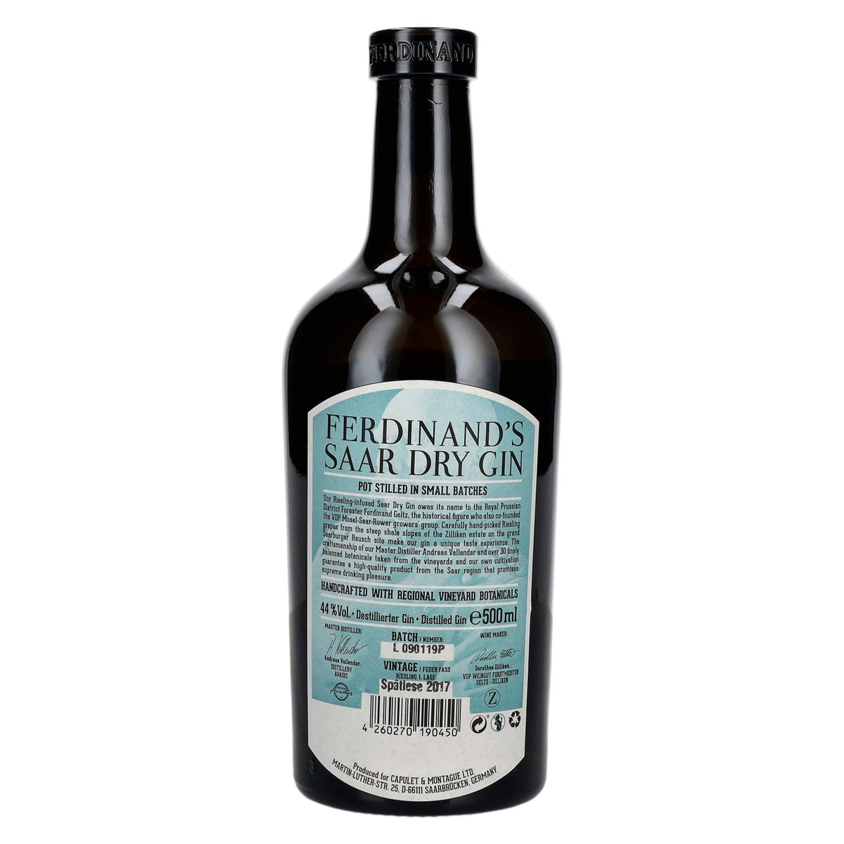 Ferdinand's Saar Dry Gin 2017 44 % vol. 0,5 l