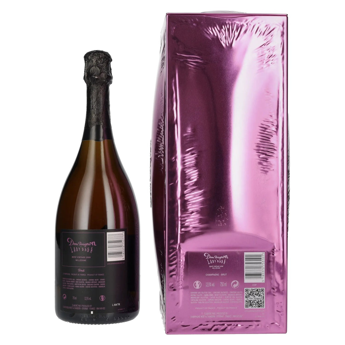 Champagne Dom Pérignon LADY GAGA Rosé Millésime 2008 12,5 % vol. 0,75 l dans un coffret en fer-blanc
