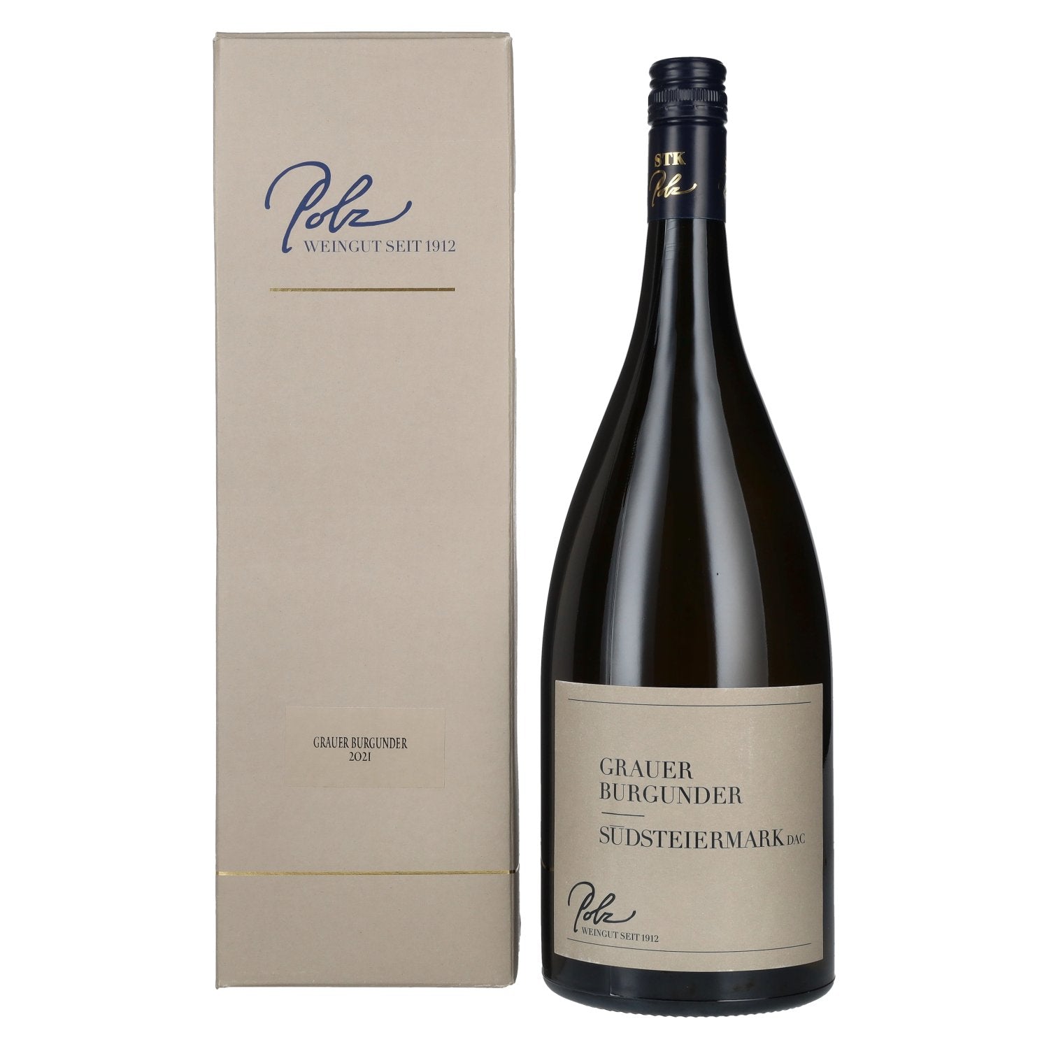 Polz Grauer Burgunder Südsteiermark DAC 2021 13% vol. 1,5l en coffret cadeau
