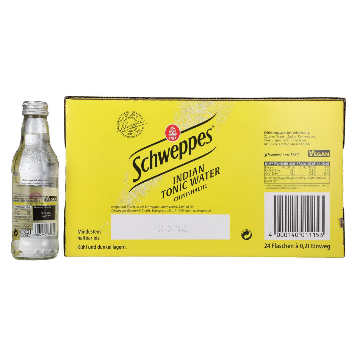 Schweppes Indian Tonic Water 24 x 0,2 l