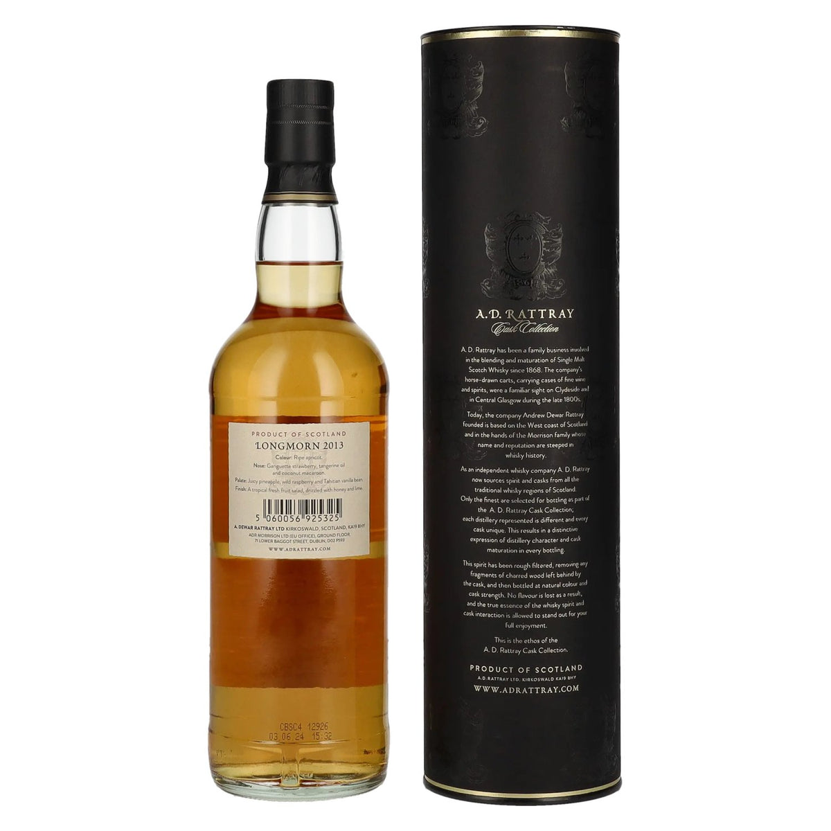 A.D. Rattray 10 Years Old LONGMORN Bourbon Barrel Whisky 2013 61,7% Vol. 0,7l in Geschenkbox