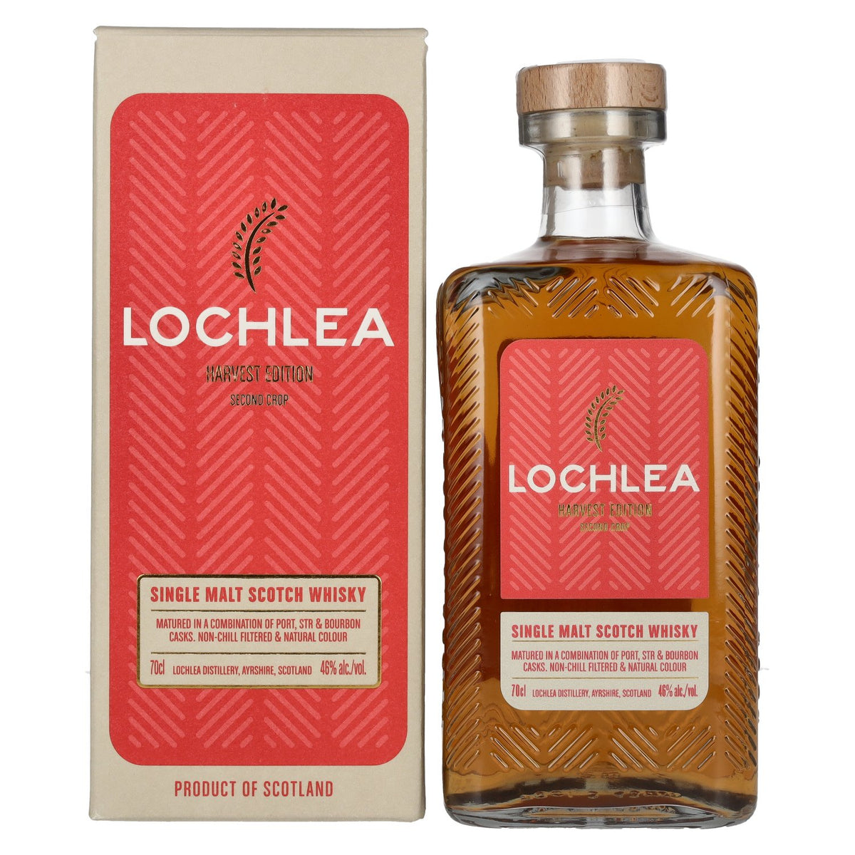 Lochlea HARVEST EDITION Second Crop, whisky single malt écossais, 46 % vol., 0,7 l, dans un coffret cadeau