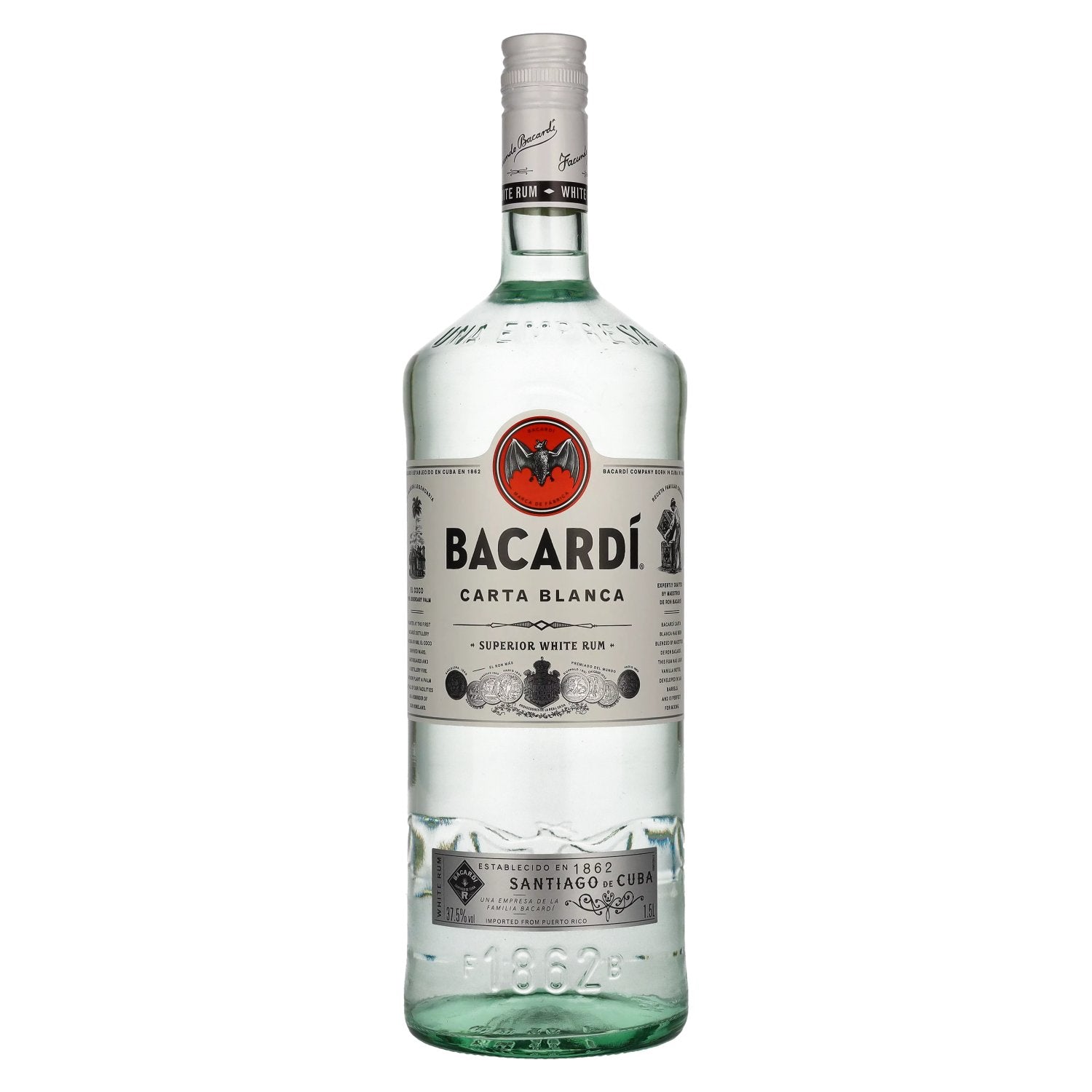 Bacardi Roner Carta Blanca Superior 37,5% Vol. 1,5l