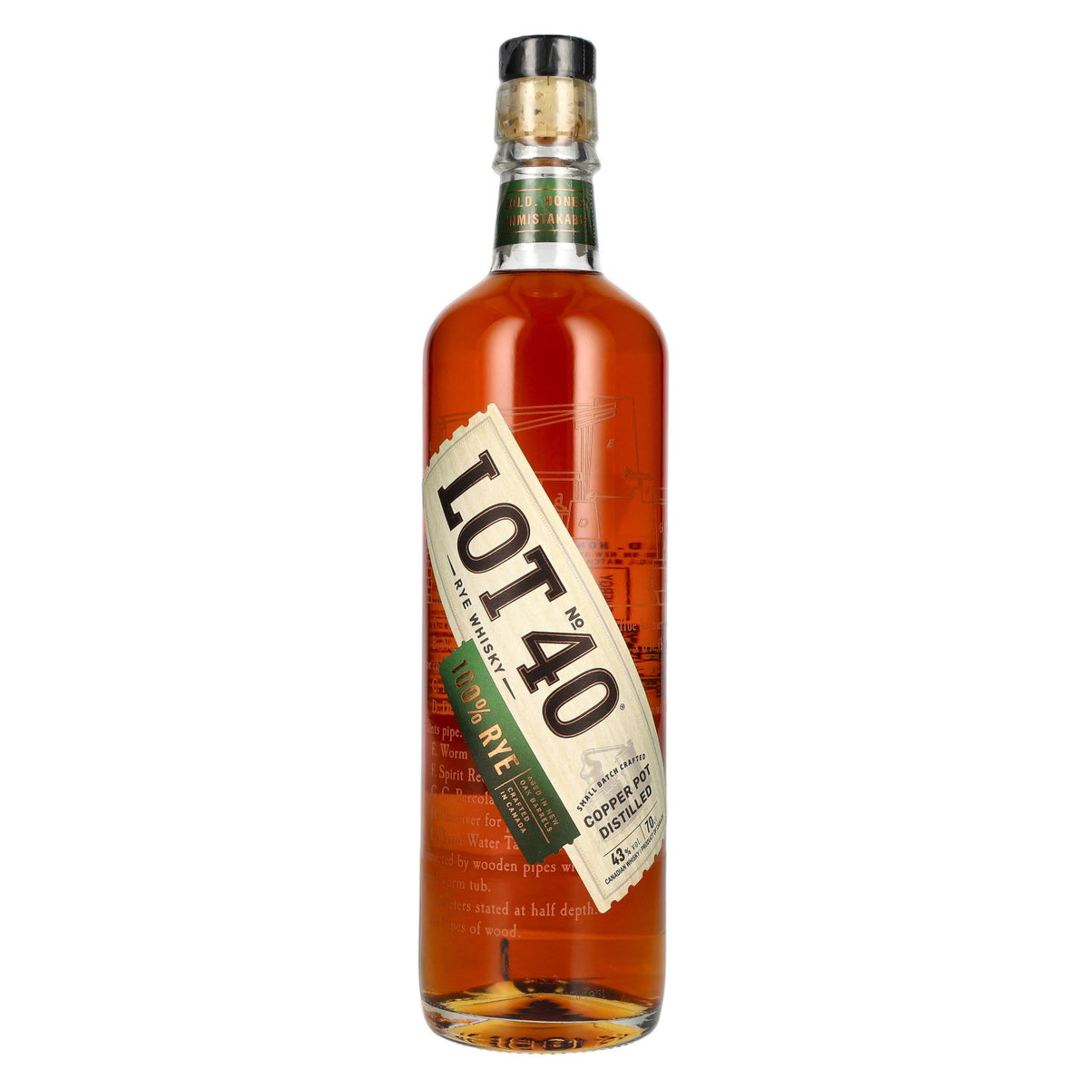 LOT No. 40 Whisky de seigle canadien 43 % vol. 0,7 l