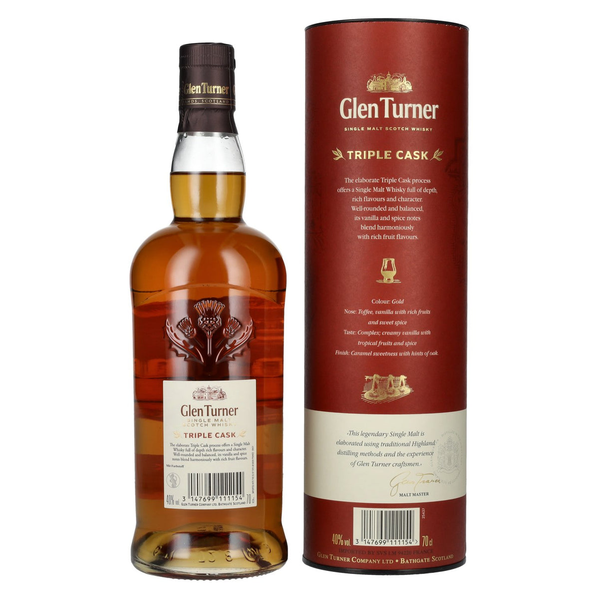 Glen Turner TRIPLE CASK Single Malt Scotch Whisky 40% vol. 0.7 l in a gift box