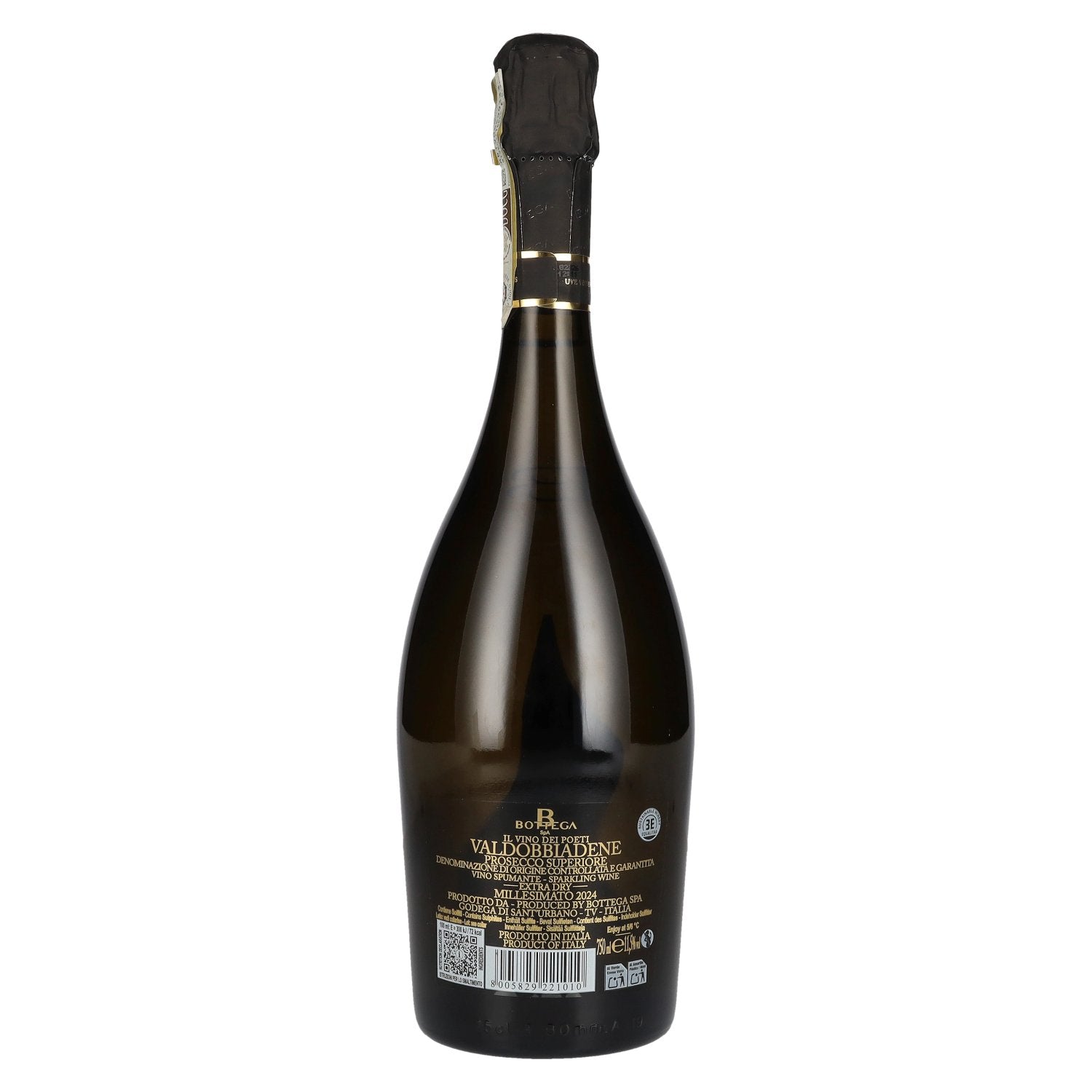 Bottega Il Vino dei Poeti VALDOBBIADENE Prosecco Extra Dry Millesimato DOCG 2024 11.5% ABV 0.75 l