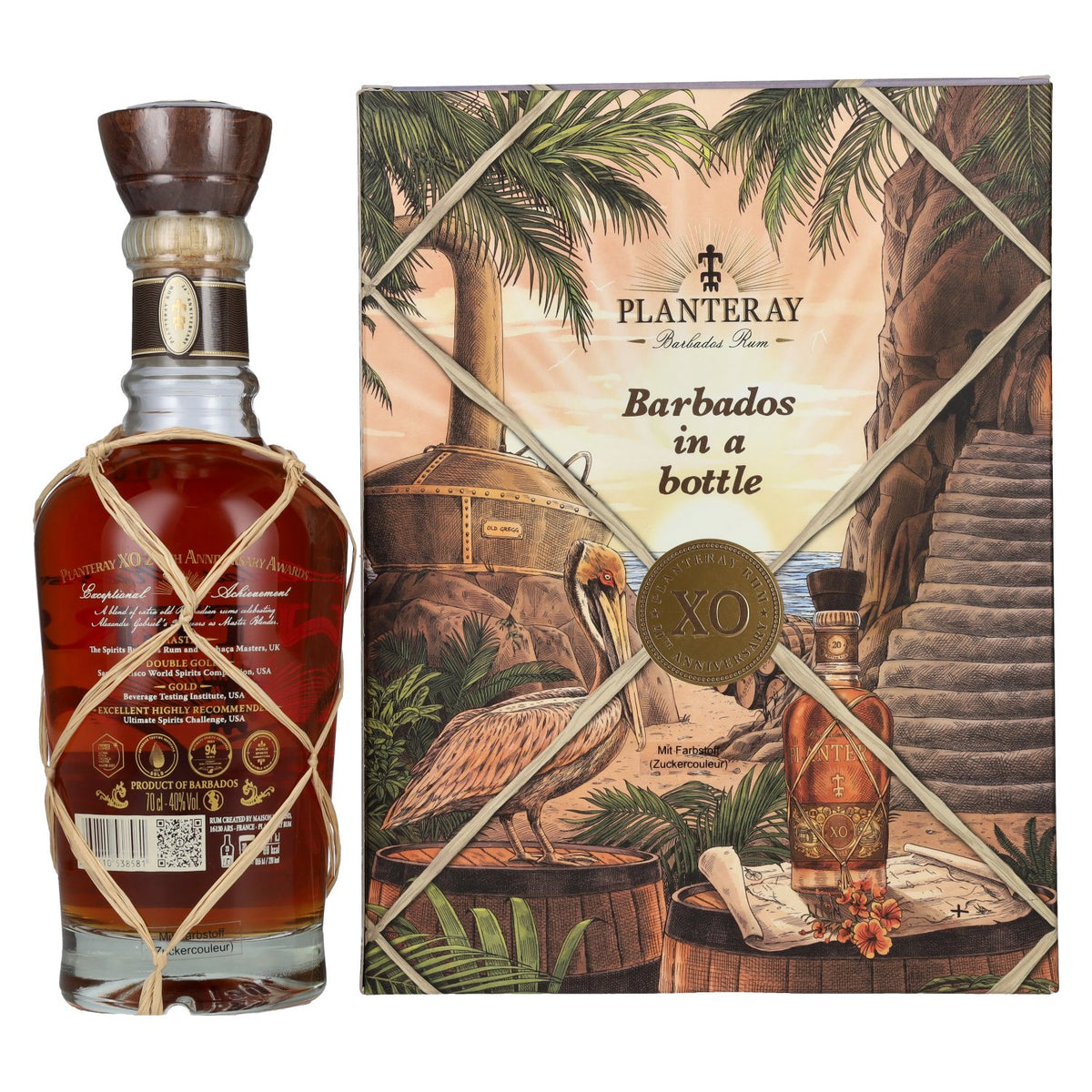 Planteray Rum BARBADOS XO 20th Anniversary 40% Vol. 0,7l in geschenkverpakking met 2 glazen