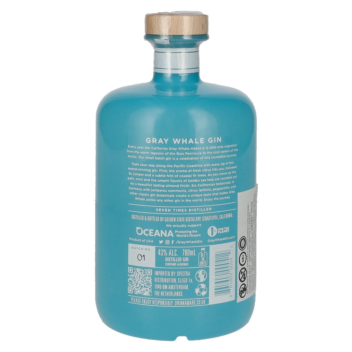 Gray Whale Distilled Gin 43% ABV 0.7l