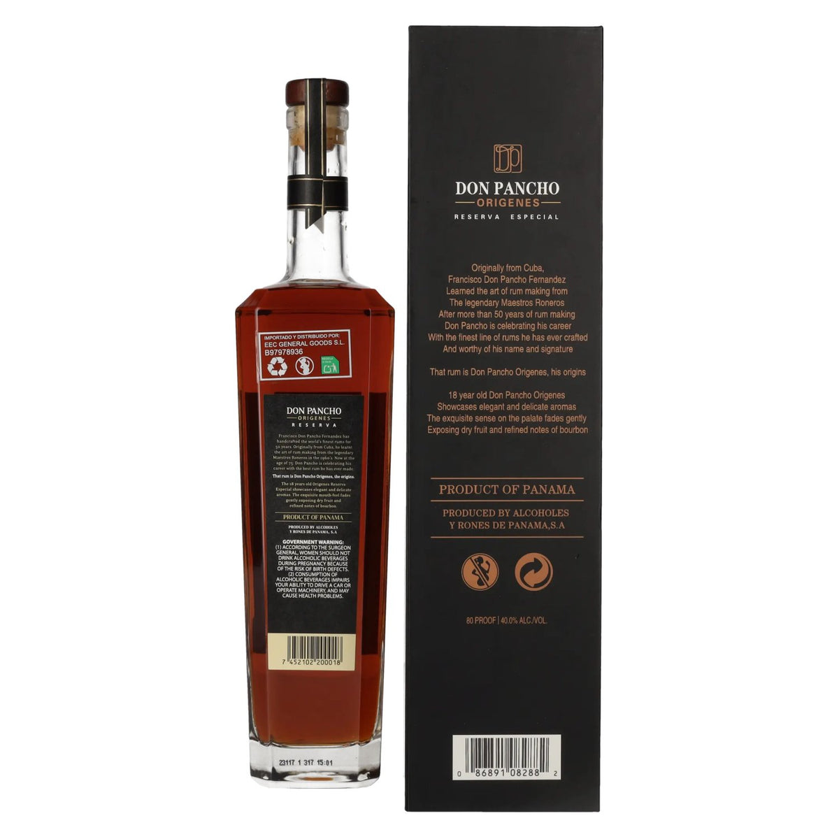 Don Pancho ORIGENES 18 Years Old Premium Panama Rum 40% Vol. 0,7l in Geschenkbox