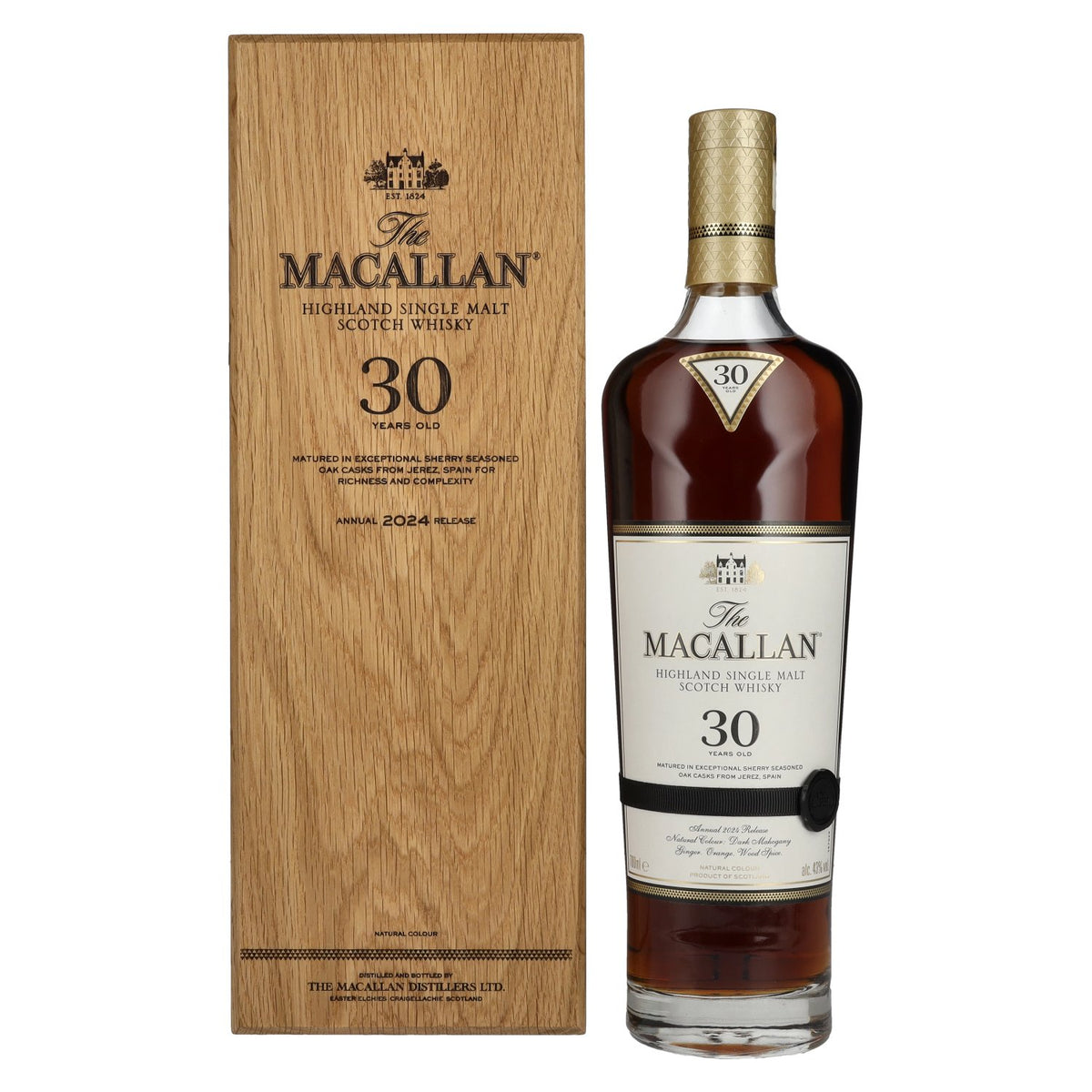 The Macallan 30 Years Old SHERRY OAK Annual Release 2024 43% Vol. 0,7l in Holzkiste