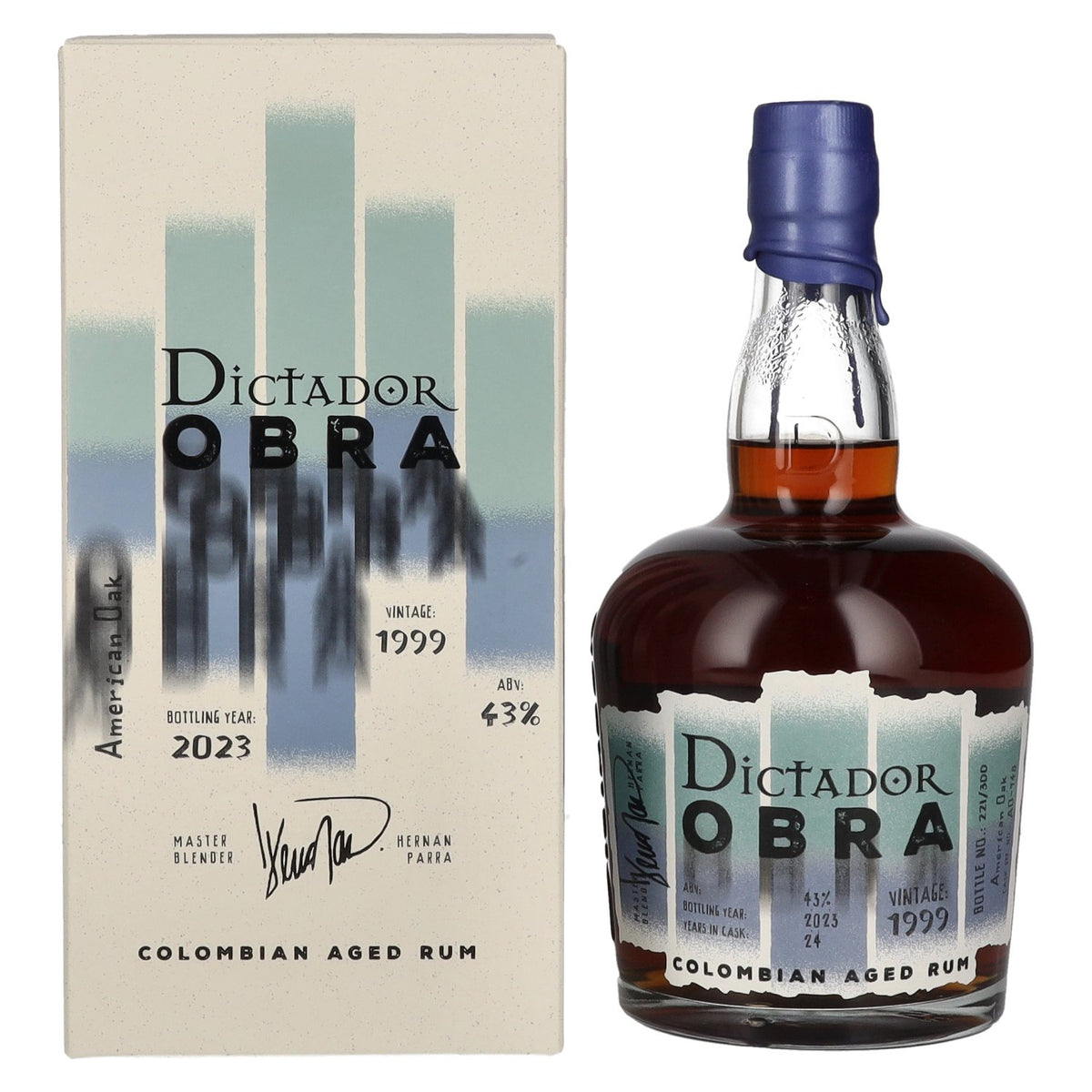 Dictador OBRA VINTAGE 24 Years Old AMERICAN OAK CASK Rum 1999 43% Vol. 0,7l in Geschenkbox