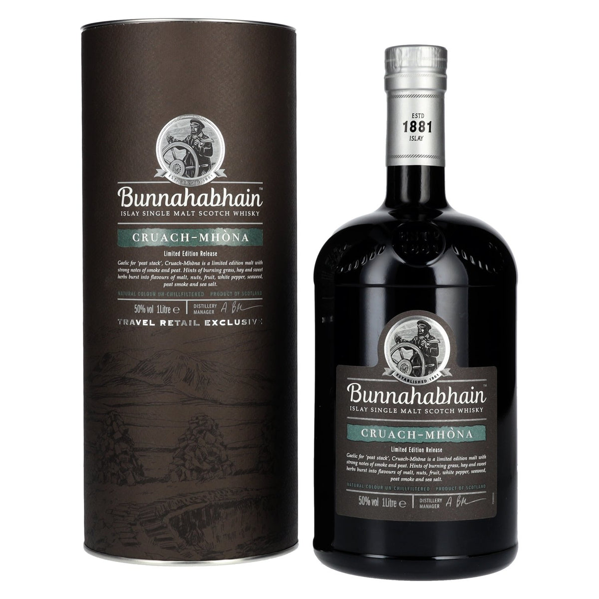Bunnahabhain CRUACH-MHÒNA Travel Exclusive Islay Single Malt Scotch Whisky 50% Vol. 1l in geschenkverpakking