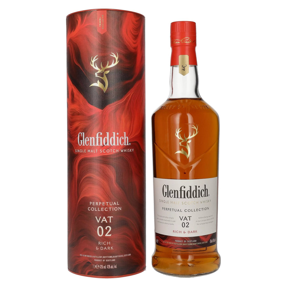 Glenfiddich Perpetual Collection VAT 02 Rich &amp; Dark 43 % vol., 1 l, dans un coffret cadeau