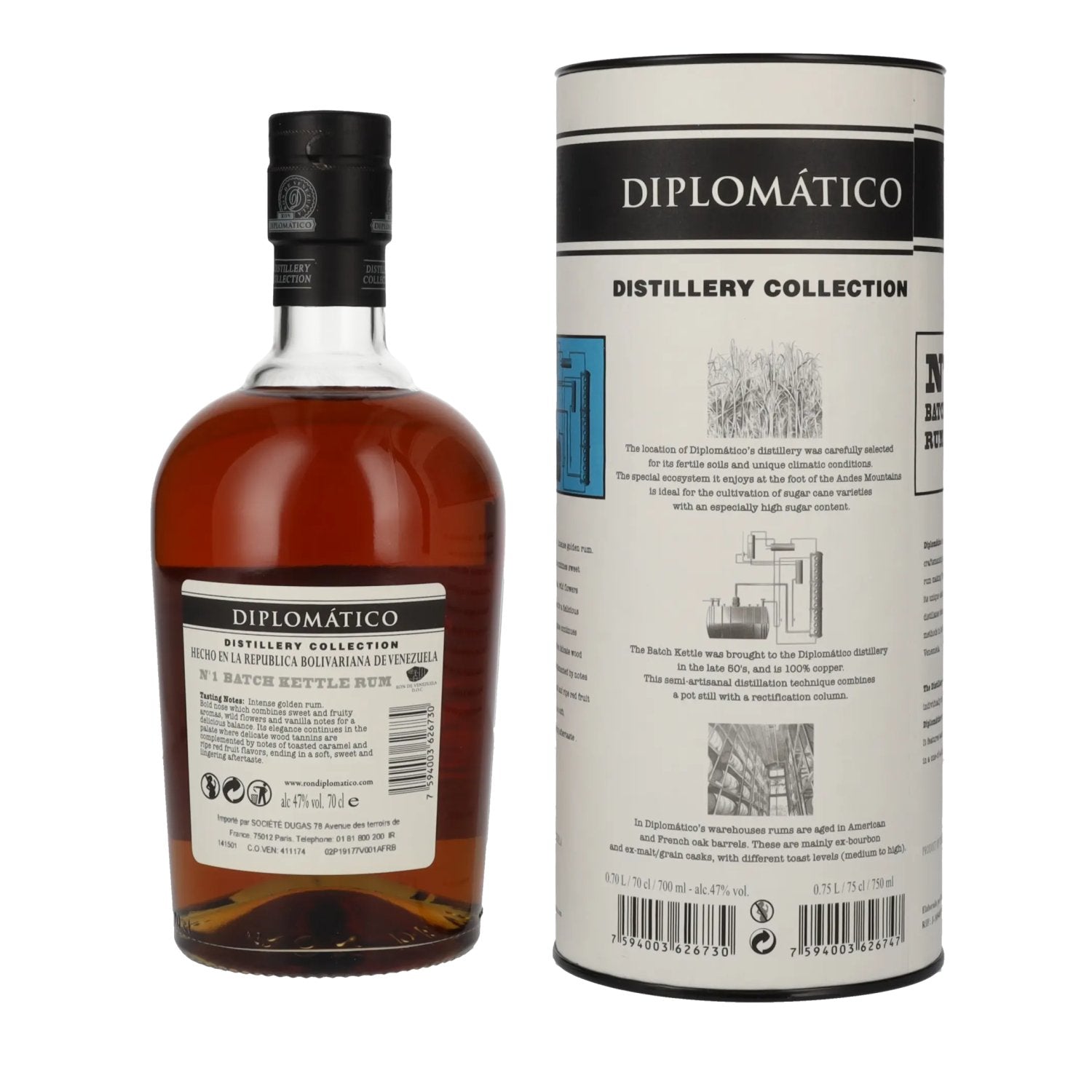 Diplomático Distillery Collection N° 1 BATCH KETTLE Rum 47% Vol. 0,7l in gift box