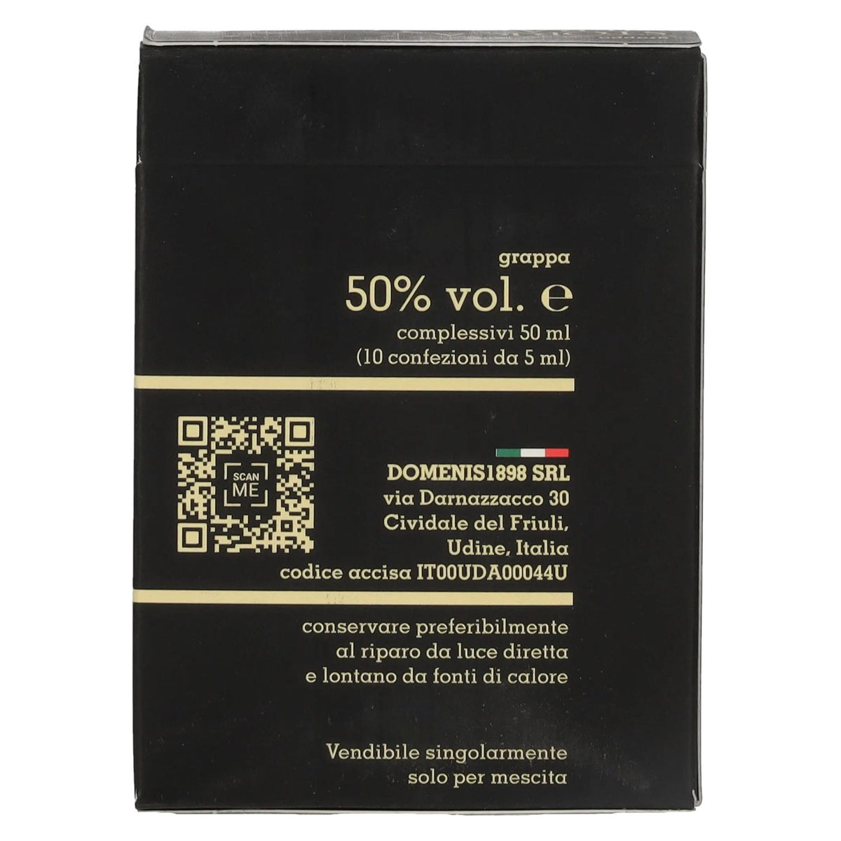 Domenis 1898 STORICA NERA Grappa 50% Vol. 10x0,005l in Geschenkbox