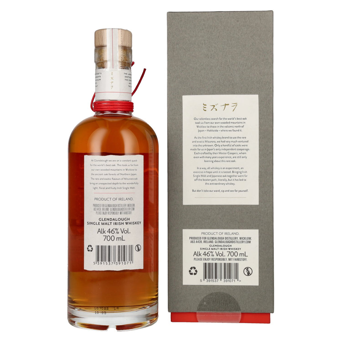 Glendalough 7 Years Old MIZUNARA FINISHED Batch No. 001 46% Vol. 0,7l in Geschenkbox