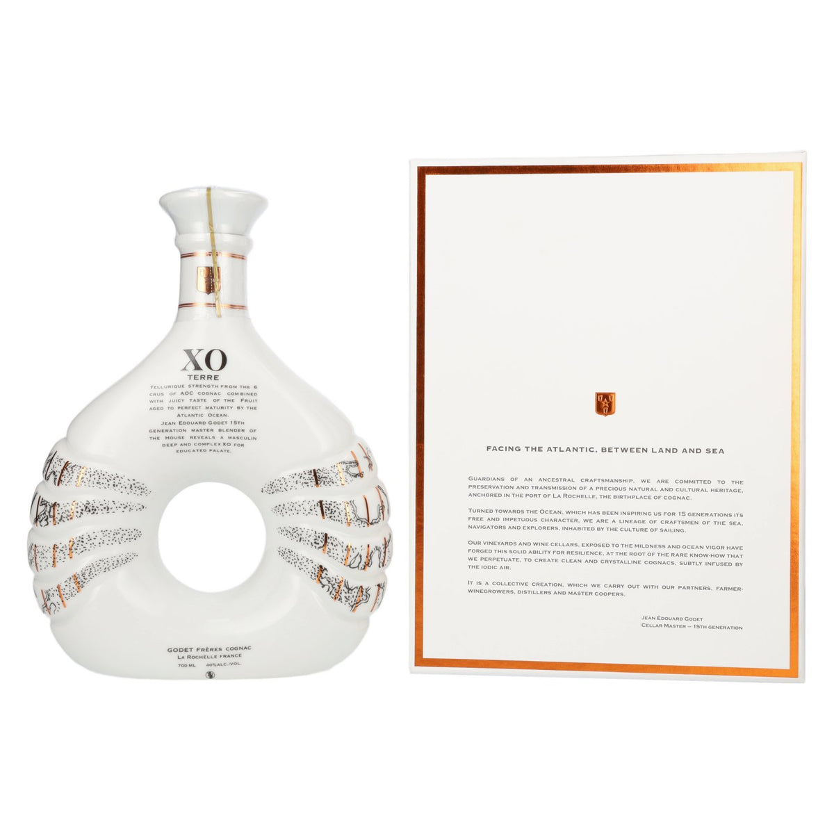 Godet Cognac XO TERRE 40% vol. 0,7 l in geschenkverpakking